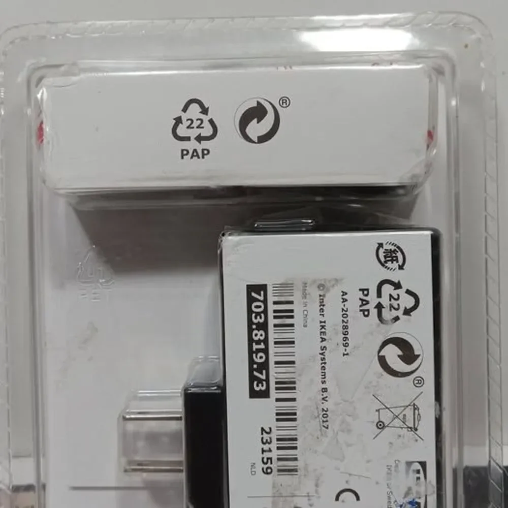 IKEA LÖRBY 3-Port USB Charger with Clamp Black